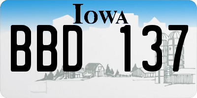 IA license plate BBD137