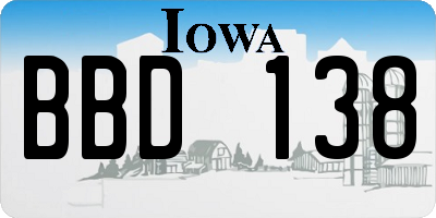 IA license plate BBD138