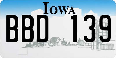 IA license plate BBD139