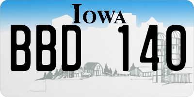 IA license plate BBD140