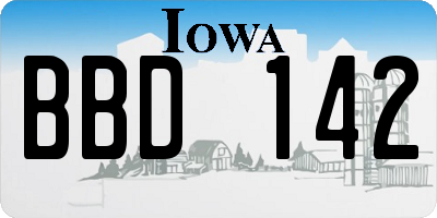 IA license plate BBD142