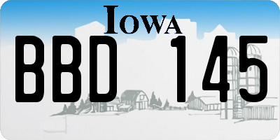 IA license plate BBD145