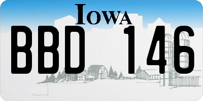 IA license plate BBD146