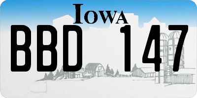 IA license plate BBD147