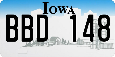 IA license plate BBD148