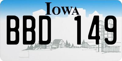 IA license plate BBD149