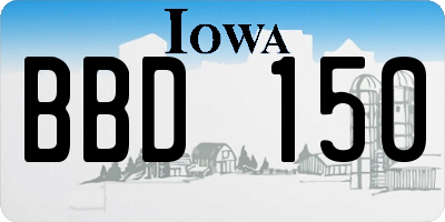 IA license plate BBD150