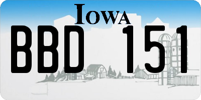 IA license plate BBD151