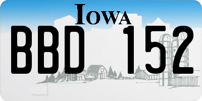 IA license plate BBD152