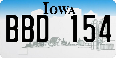 IA license plate BBD154
