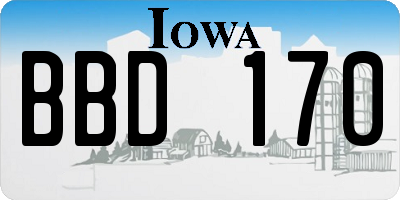 IA license plate BBD170