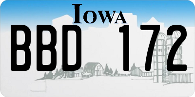 IA license plate BBD172