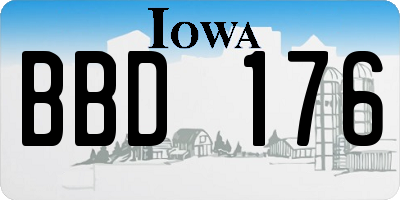 IA license plate BBD176