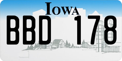 IA license plate BBD178