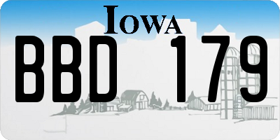IA license plate BBD179