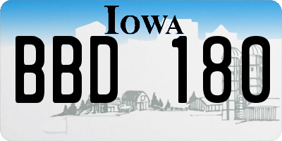 IA license plate BBD180