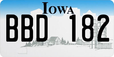 IA license plate BBD182