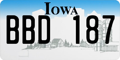 IA license plate BBD187