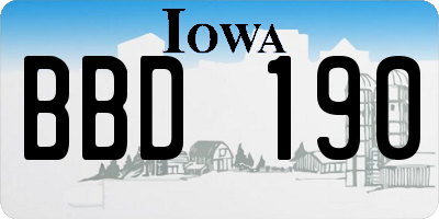 IA license plate BBD190