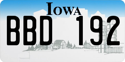 IA license plate BBD192