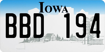 IA license plate BBD194