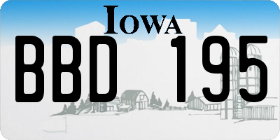 IA license plate BBD195