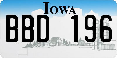 IA license plate BBD196