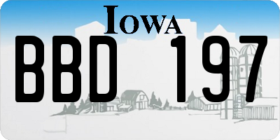 IA license plate BBD197
