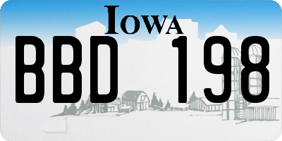IA license plate BBD198