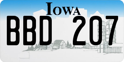 IA license plate BBD207