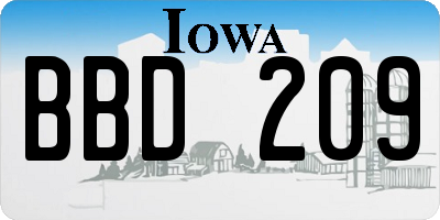 IA license plate BBD209