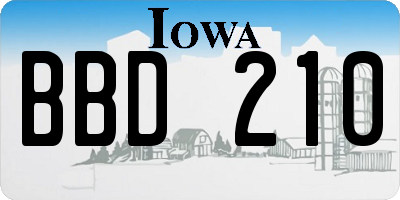 IA license plate BBD210