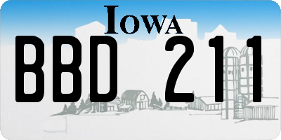 IA license plate BBD211