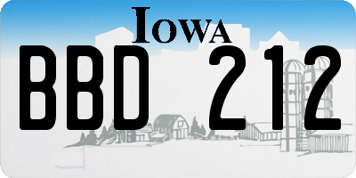 IA license plate BBD212
