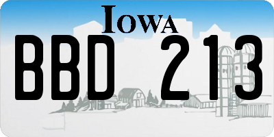 IA license plate BBD213