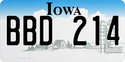 IA license plate BBD214