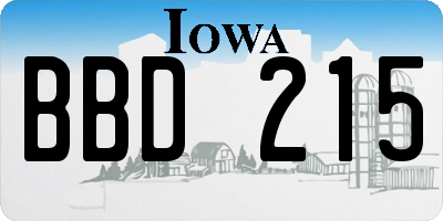 IA license plate BBD215