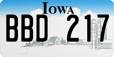 IA license plate BBD217