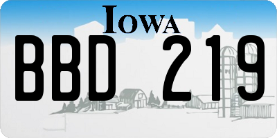 IA license plate BBD219