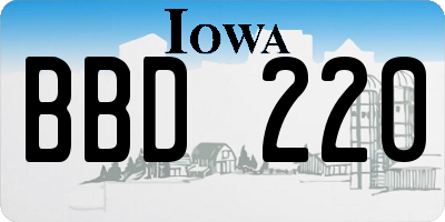 IA license plate BBD220