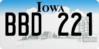 IA license plate BBD221