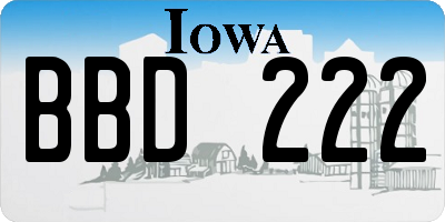 IA license plate BBD222