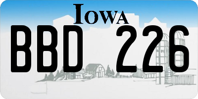 IA license plate BBD226