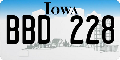 IA license plate BBD228