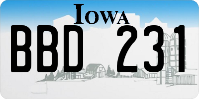IA license plate BBD231
