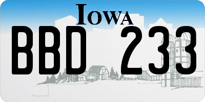 IA license plate BBD233