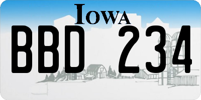 IA license plate BBD234