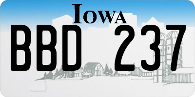 IA license plate BBD237