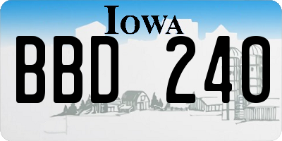 IA license plate BBD240