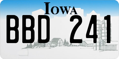 IA license plate BBD241